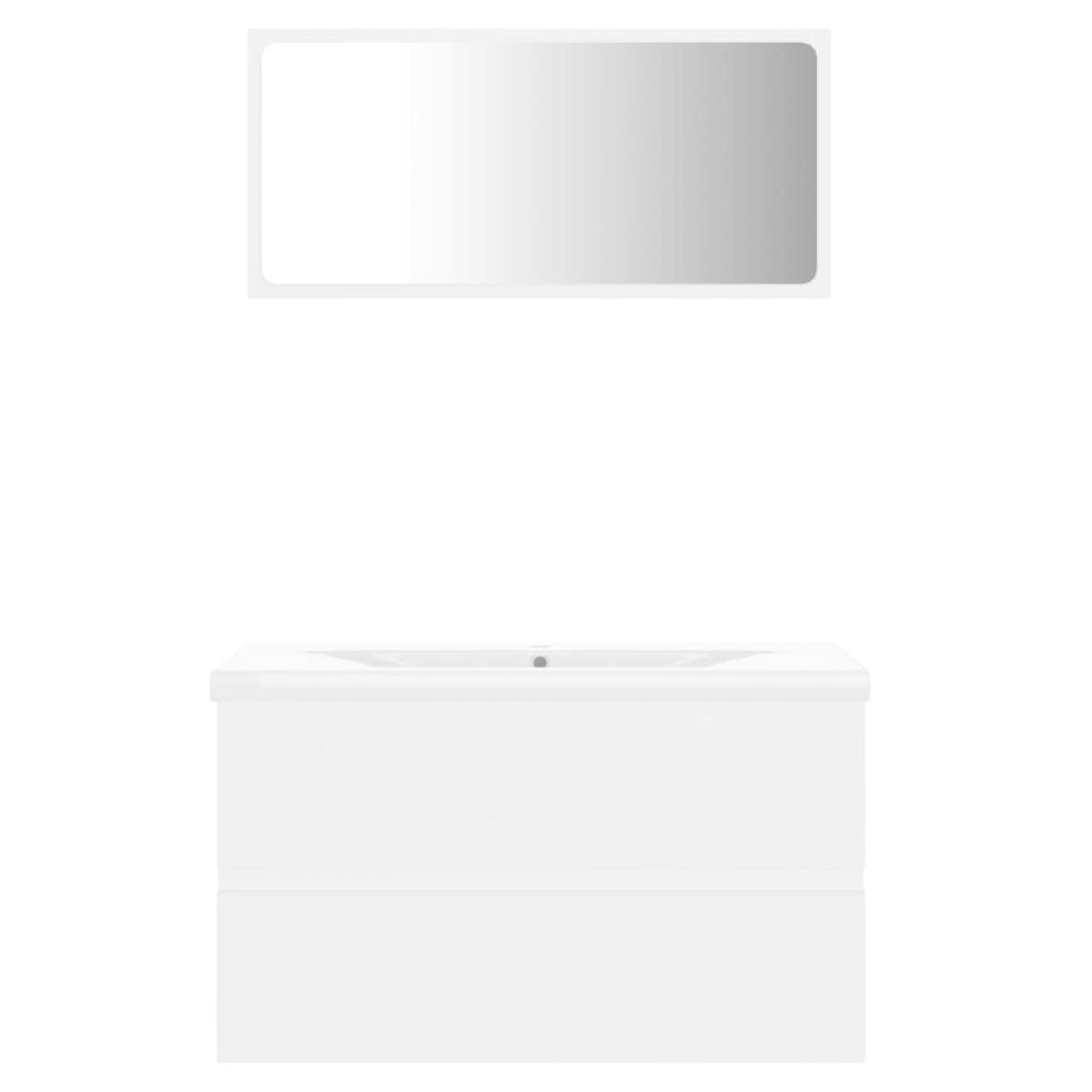 Conjunto de muebles de baño aglomerado blanco 