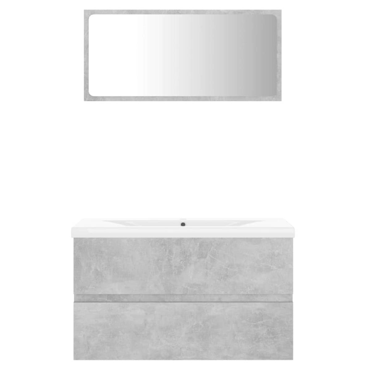 Conjunto de muebles de baño aglomerado gris hormigón