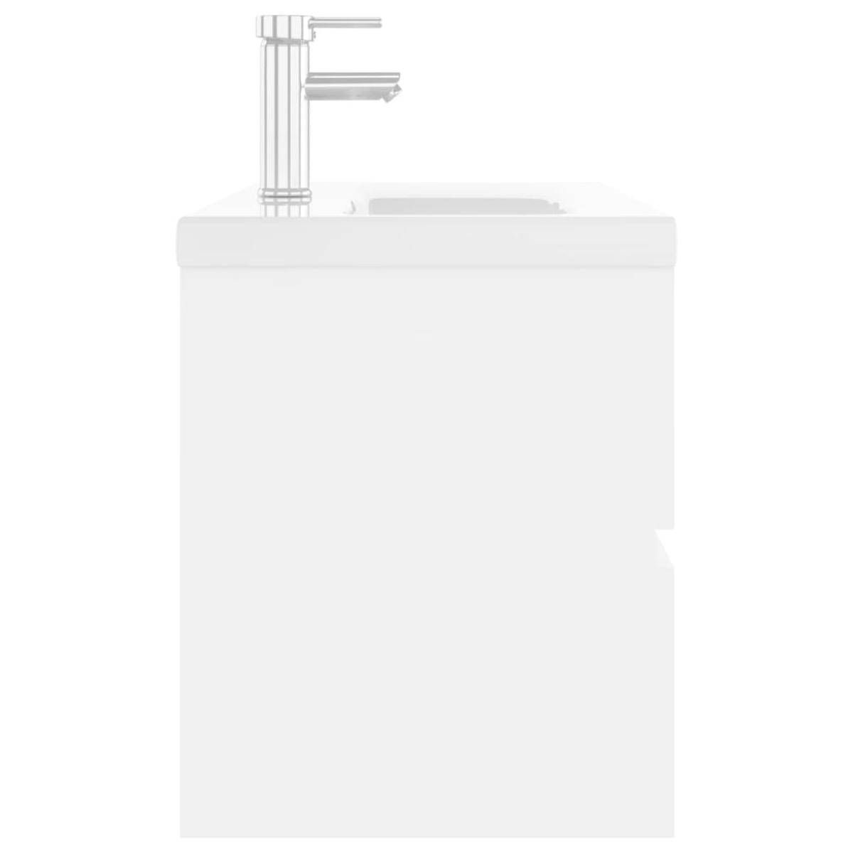 Mueble con lavabo aglomerado blanco 