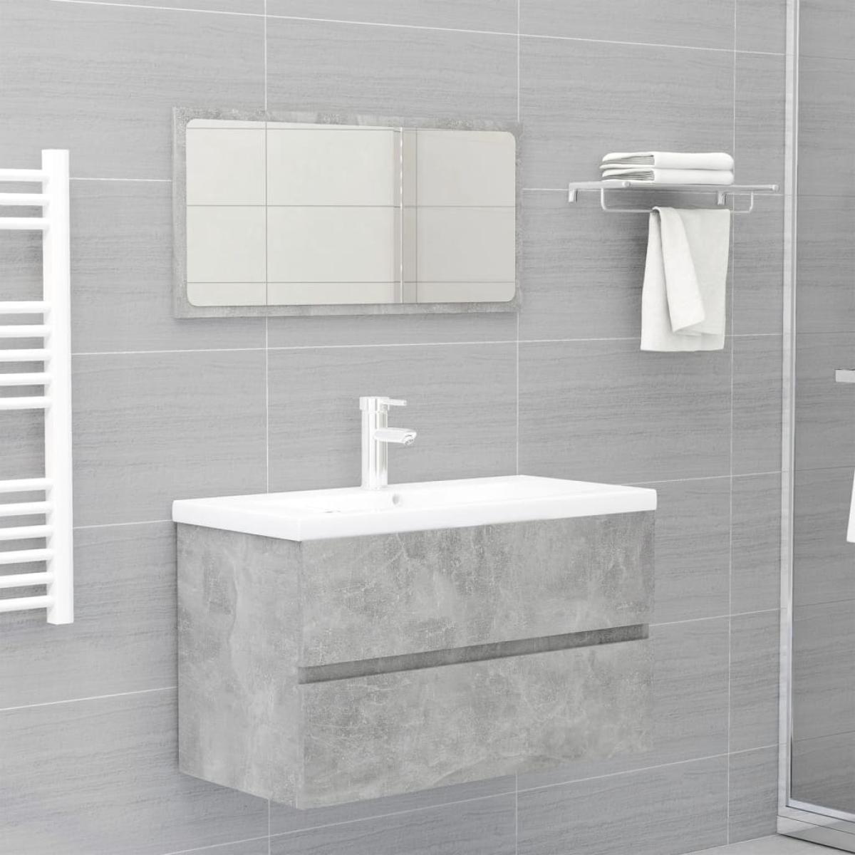 Mueble con lavabo aglomerado gris hormigón