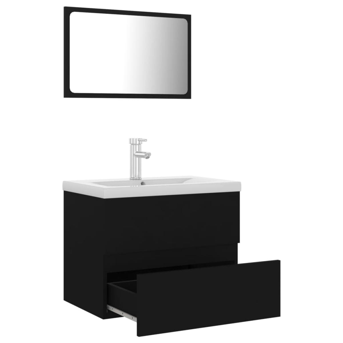 Conjunto de muebles de baño aglomerado negro