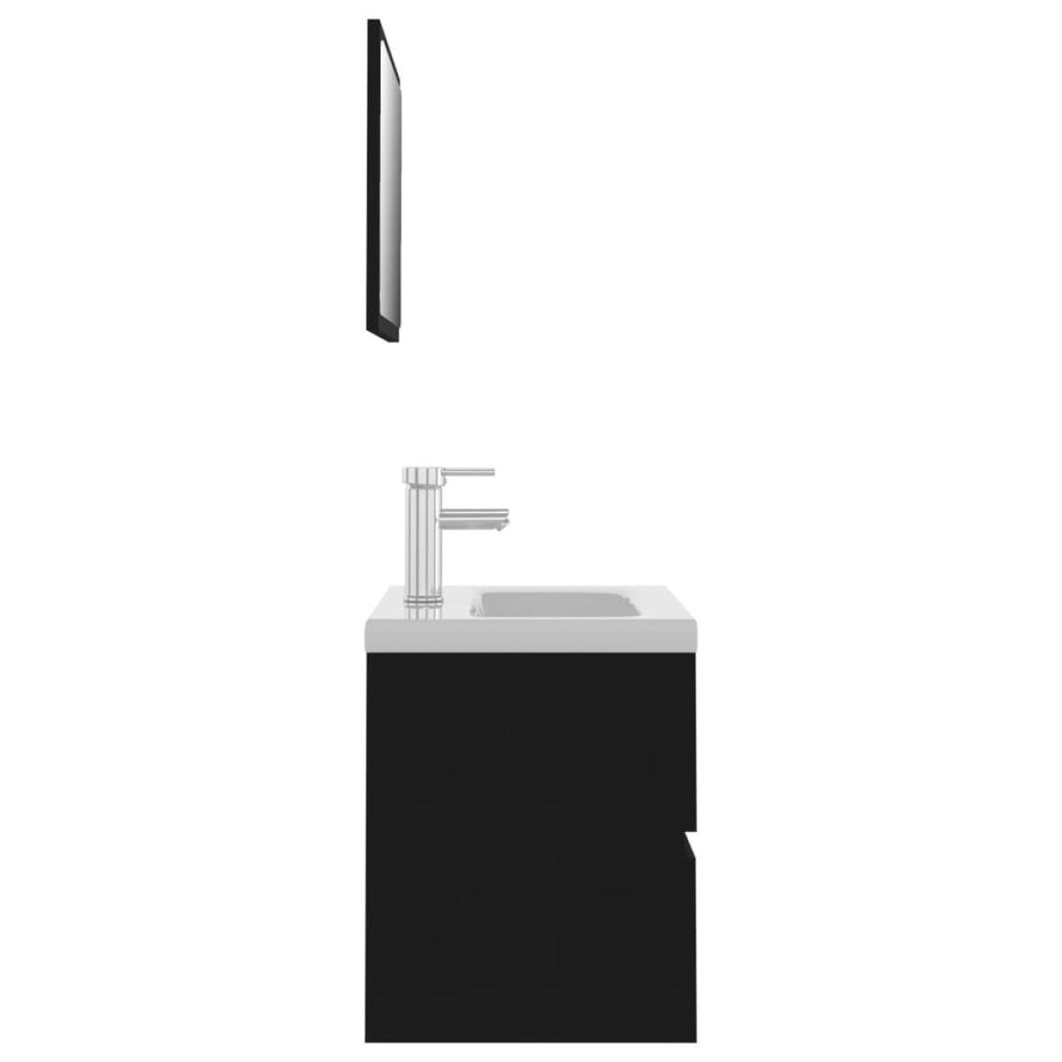 Conjunto de muebles de baño aglomerado negro
