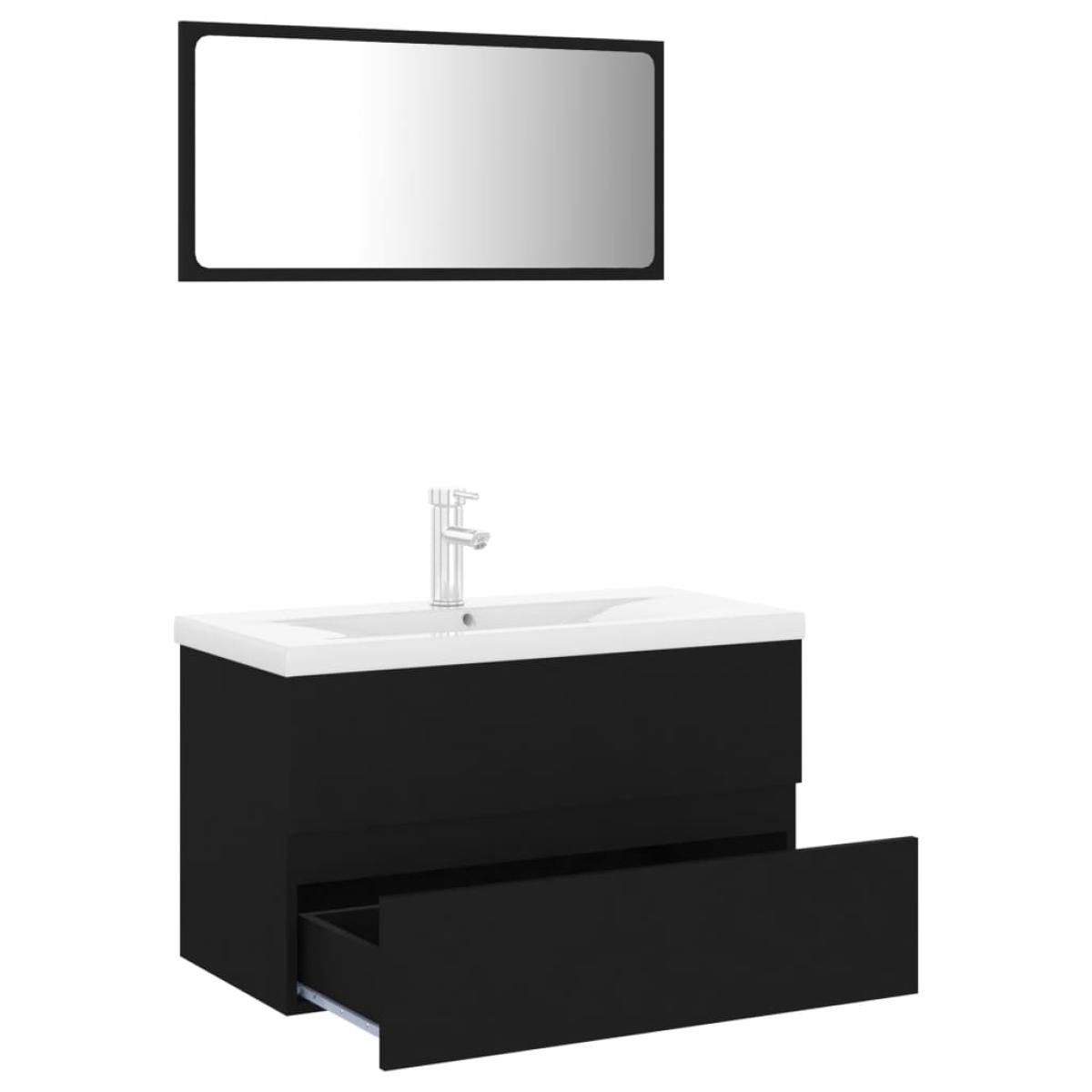 Conjunto de muebles de baño aglomerado negro