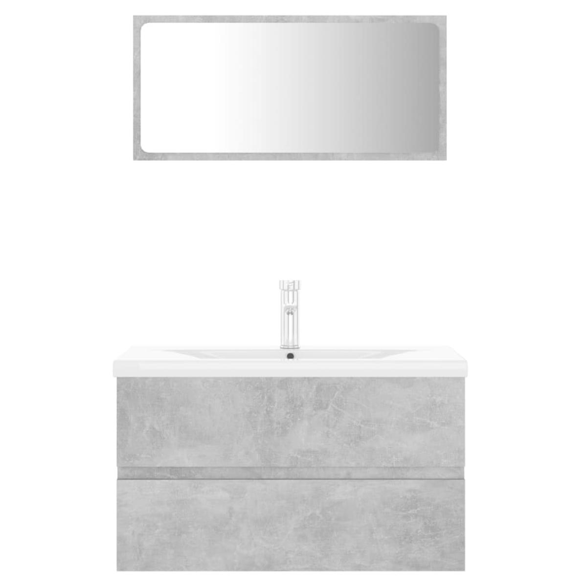 Conjunto de muebles de baño aglomerado gris hormigón