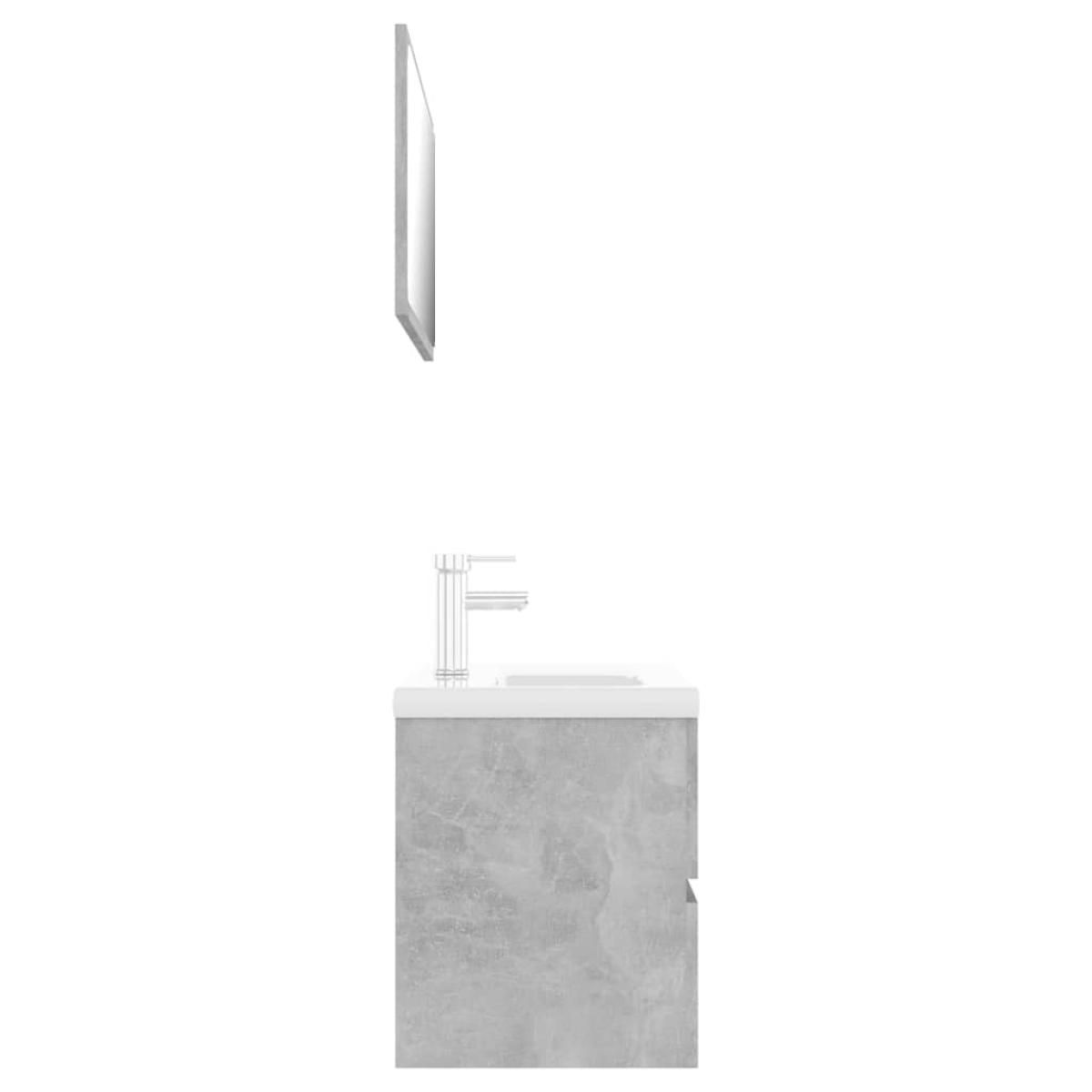 Conjunto de muebles de baño aglomerado gris hormigón