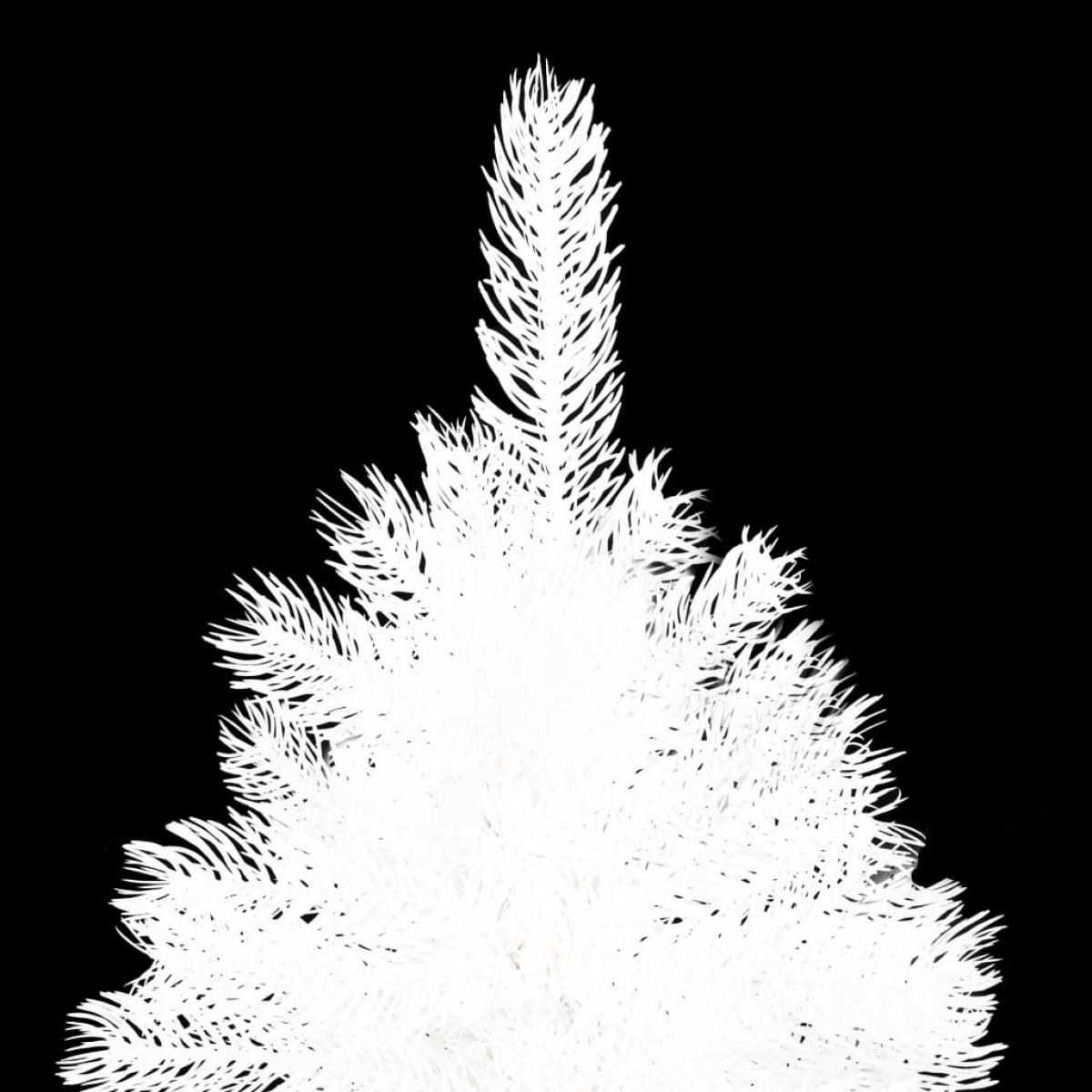 Árbol de Navidad artificial con LED y bolas blanco 150 cm