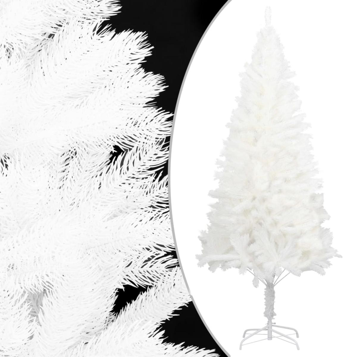 Árbol de Navidad artificial con LED y bolas blanco 180 cm 