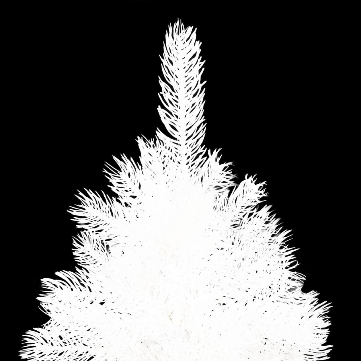 Árbol de Navidad artificial con LED y bolas blanco 150 cm