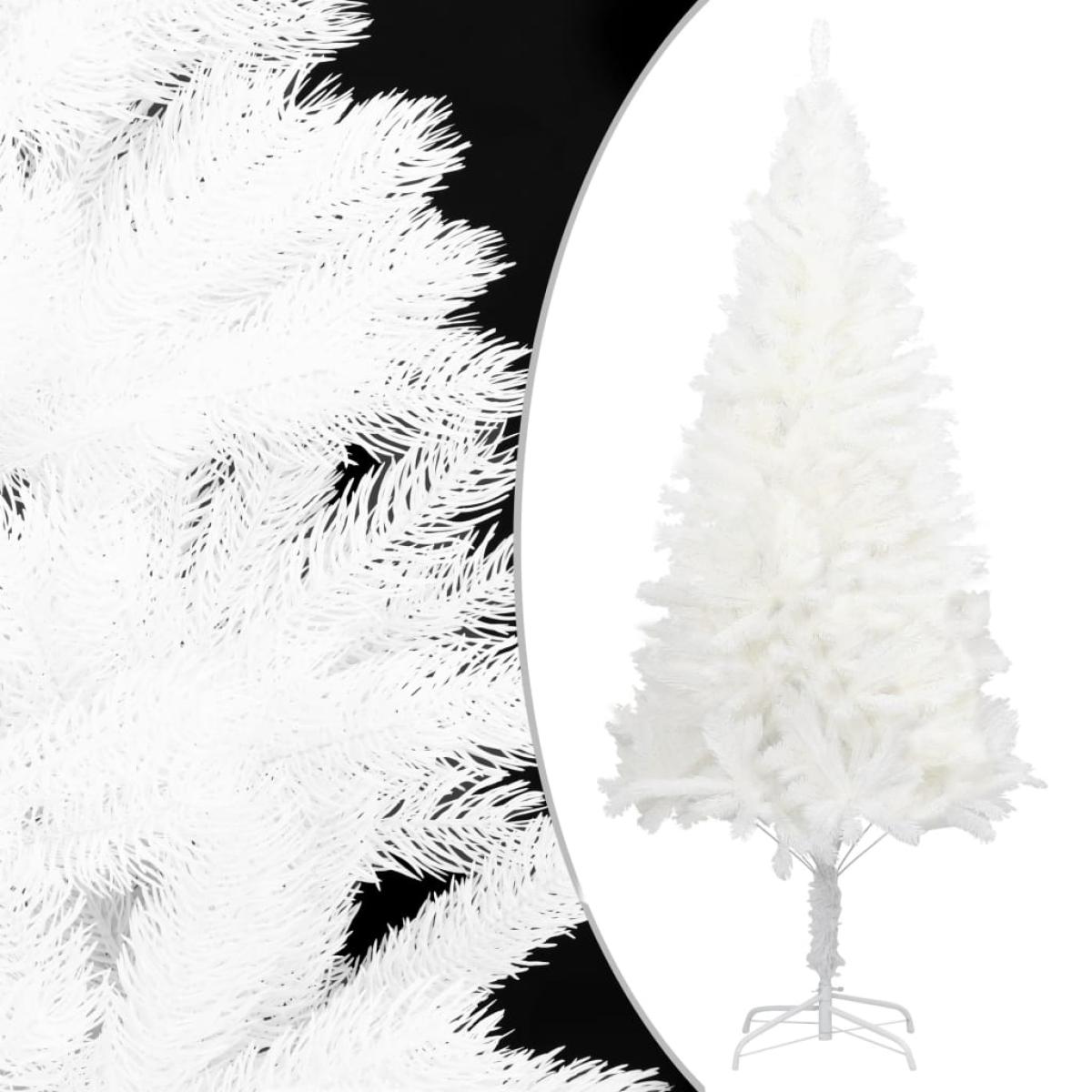 Árbol de Navidad artificial con LED y bolas blanco 180 cm