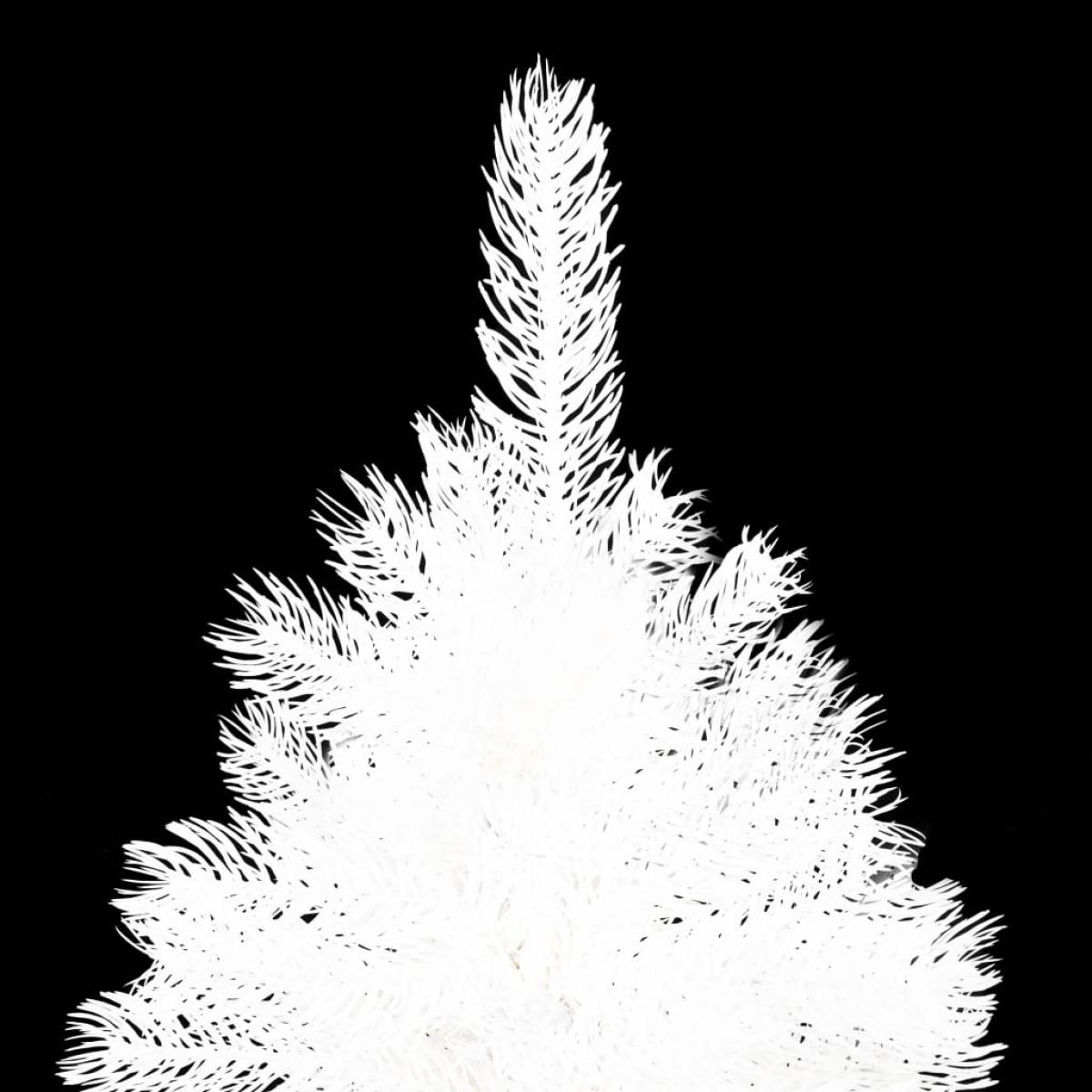Árbol de Navidad artificial con LED y bolas blanco 180 cm