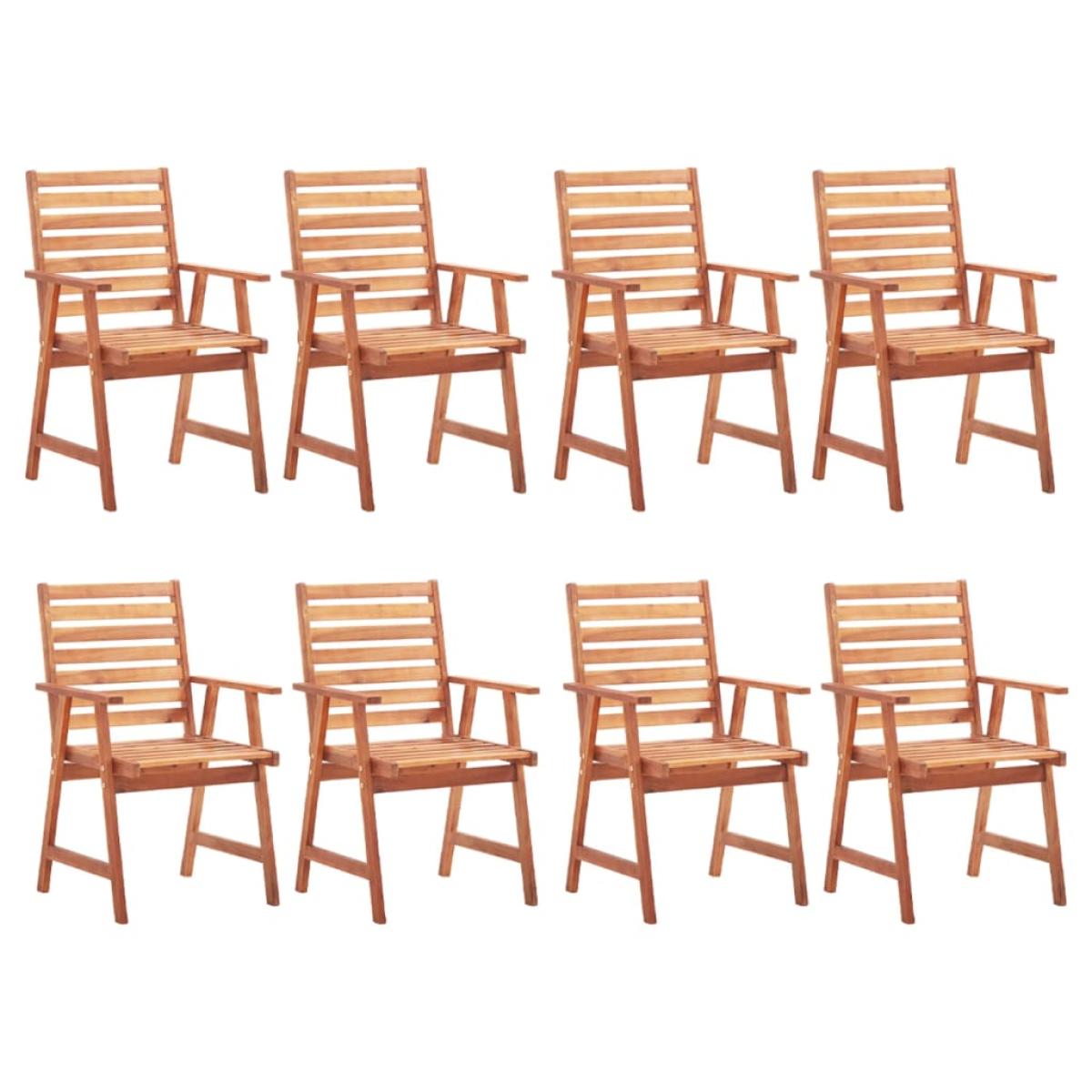 Sillas comedor de jardín y cojines 8 uds madera maciza acacia 