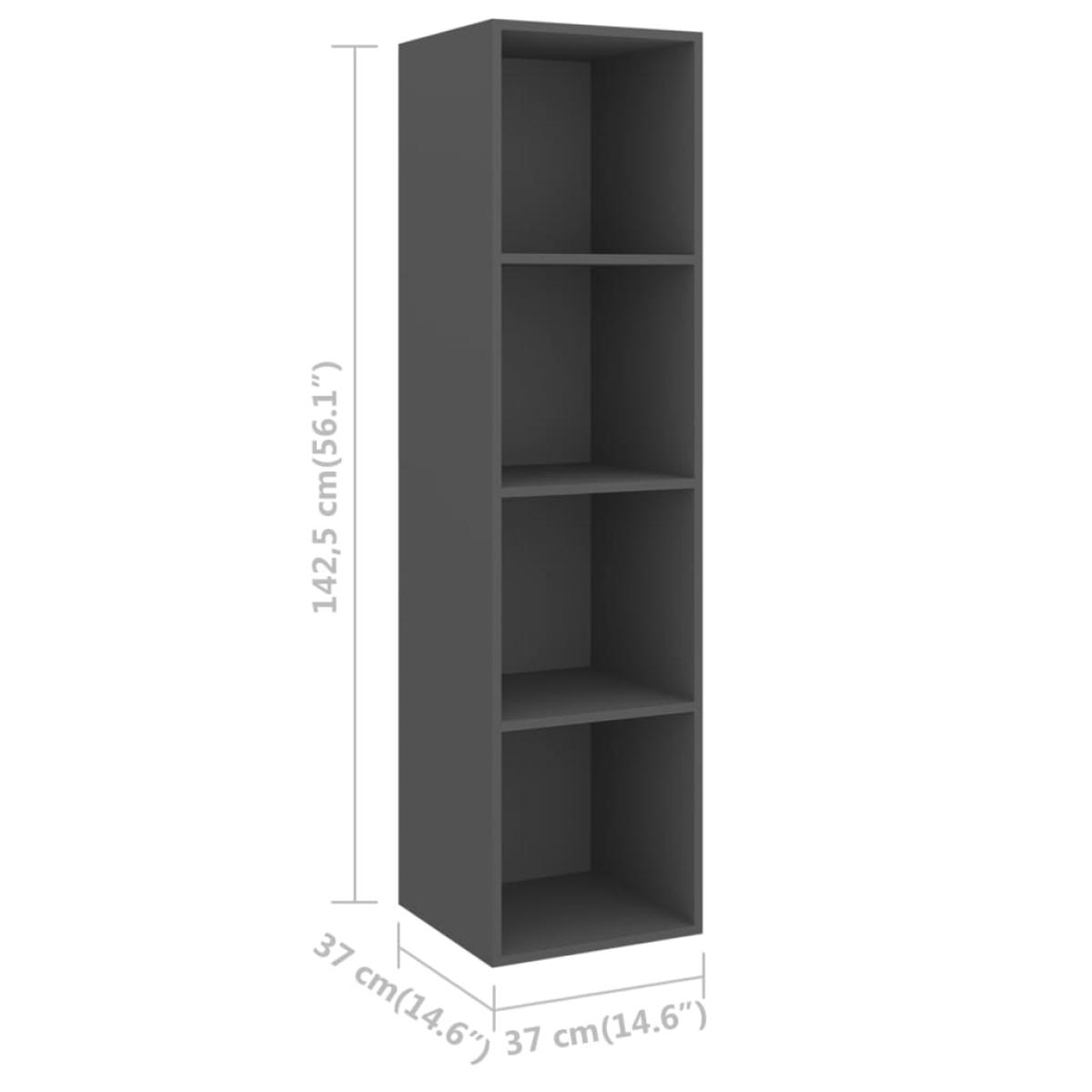 Muebles de pared para TV 2 uds aglomerado gris