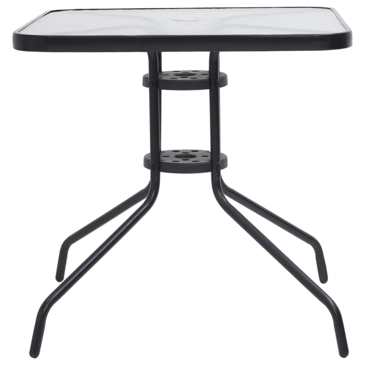 Juego de comedor de jardín de 3 piezas negro