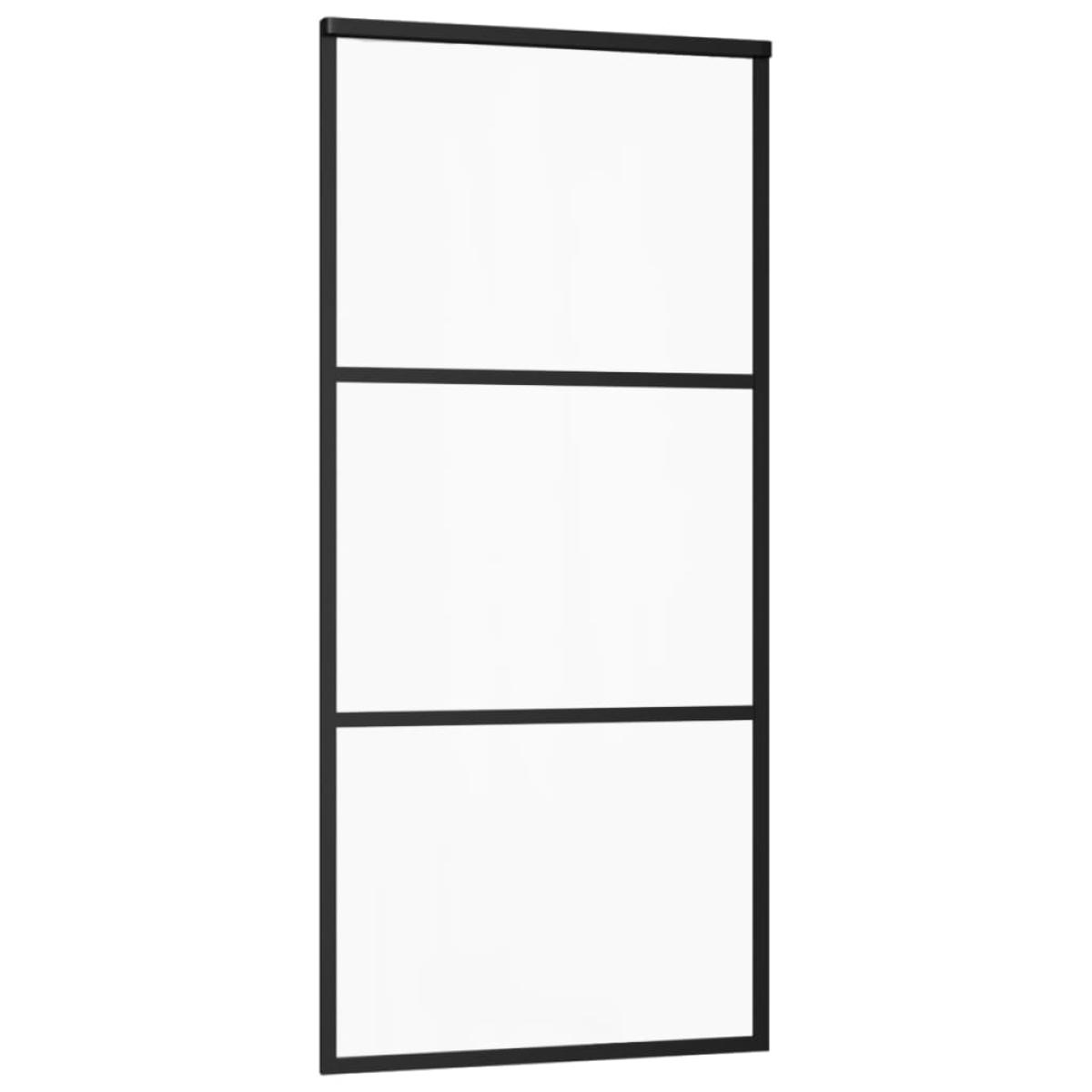Puerta corredera con herrajes ESG vidrio y aluminio 90x205 cm