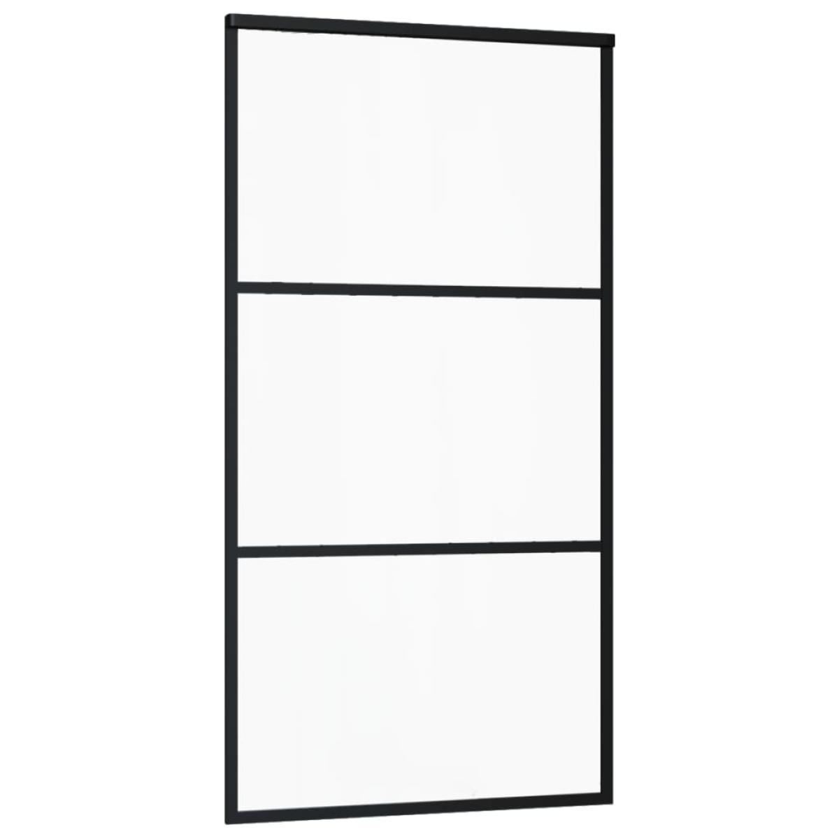 Puerta corredera con herrajes ESG vidrio y aluminio 102x205 cm