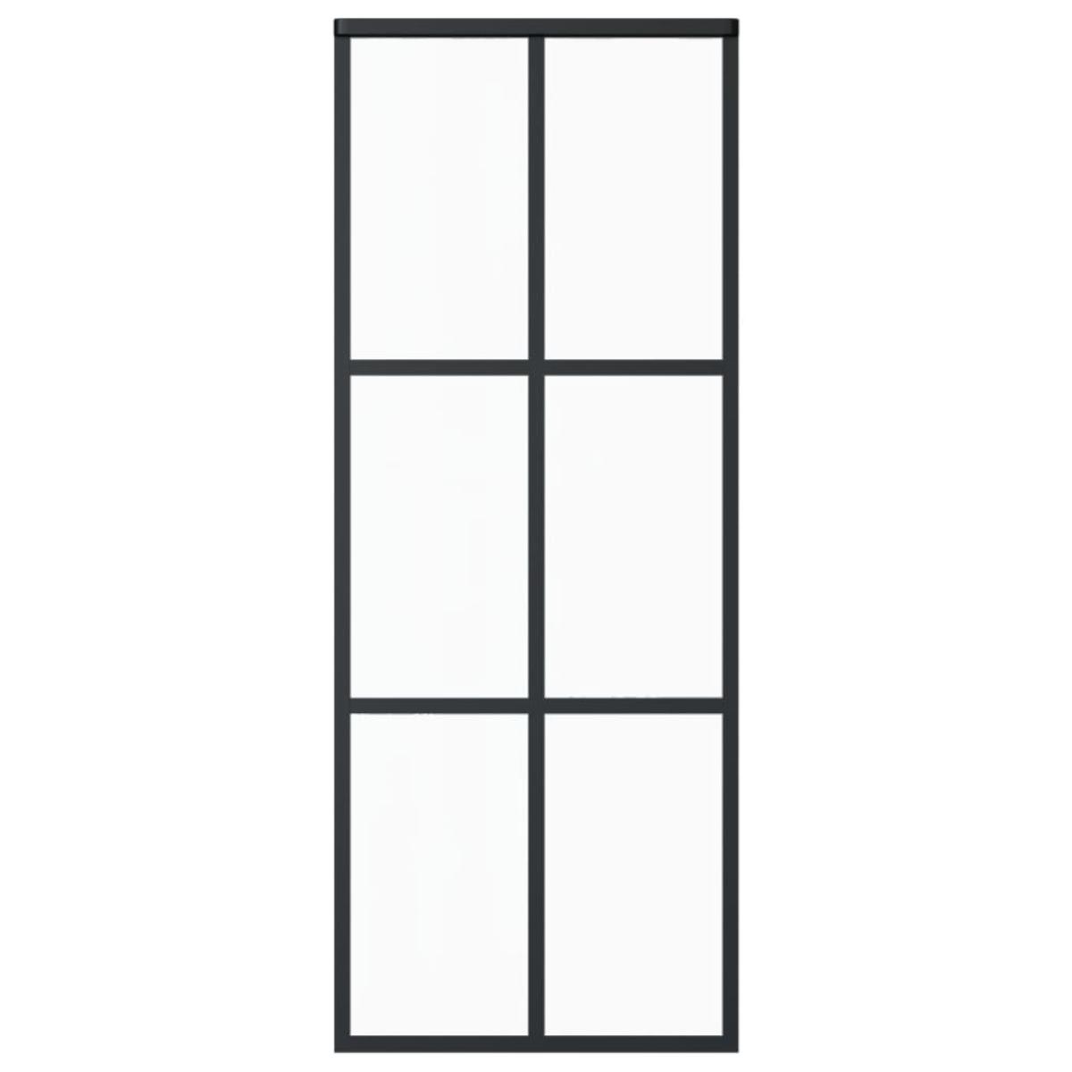 Puerta corredera con herrajes ESG vidrio y aluminio 76x205 cm