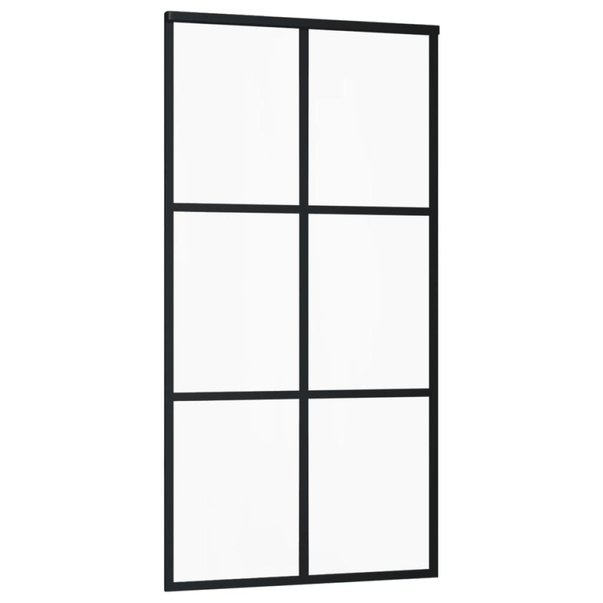 Puerta corredera con herrajes ESG vidrio y aluminio 102x205 cm