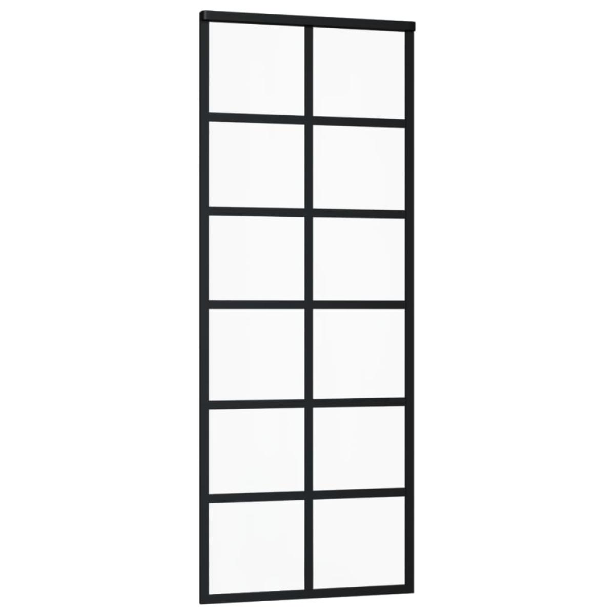Puerta corredera con herrajes ESG vidrio y aluminio 76x205 cm