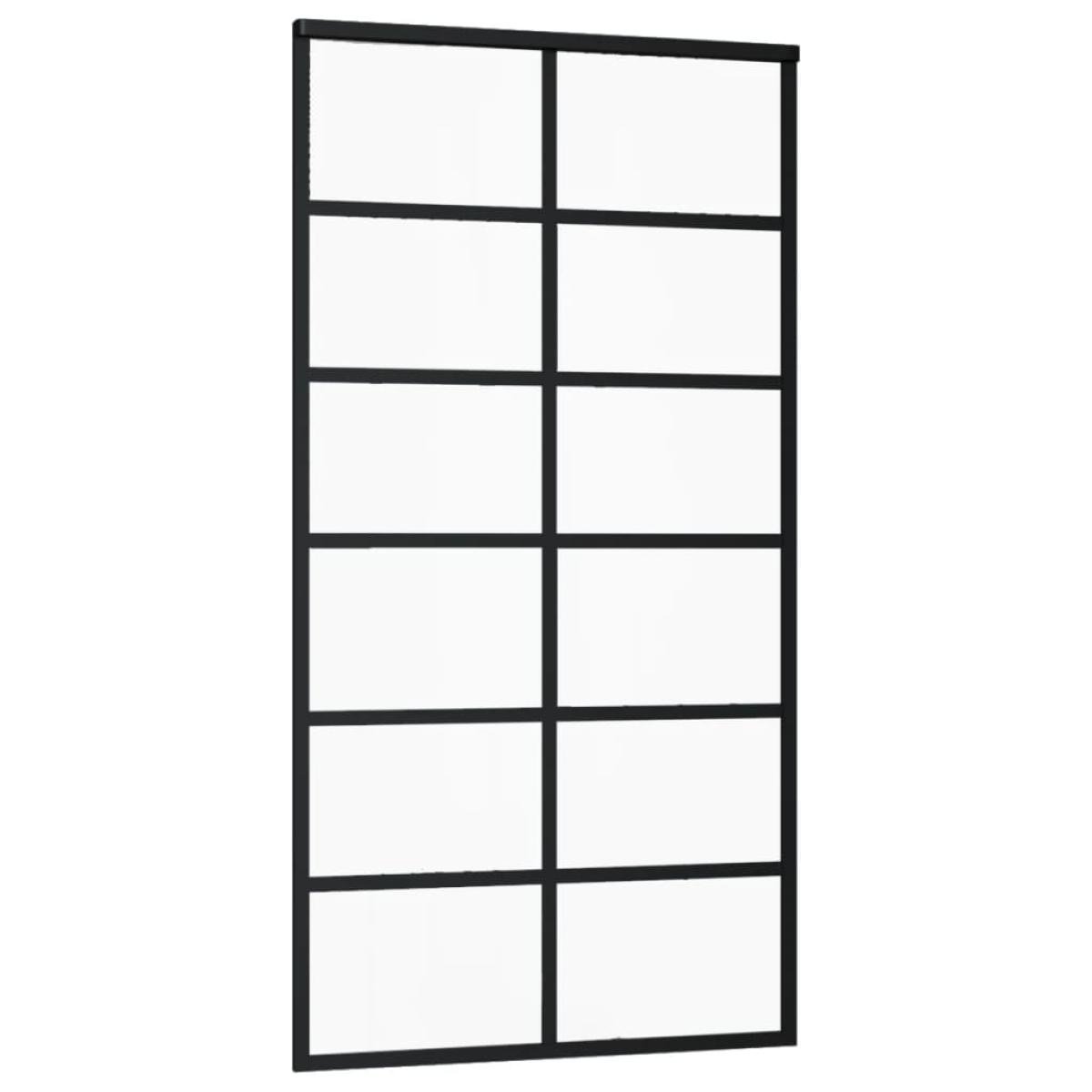 Puerta corredera con herrajes ESG vidrio y aluminio 102x205 cm