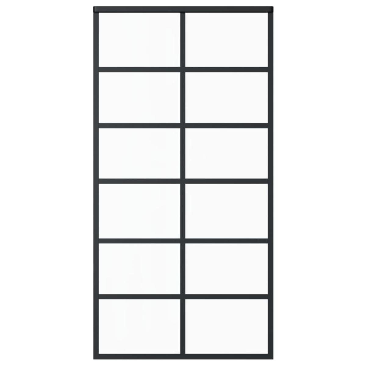 Puerta corredera con herrajes ESG vidrio y aluminio 102x205 cm
