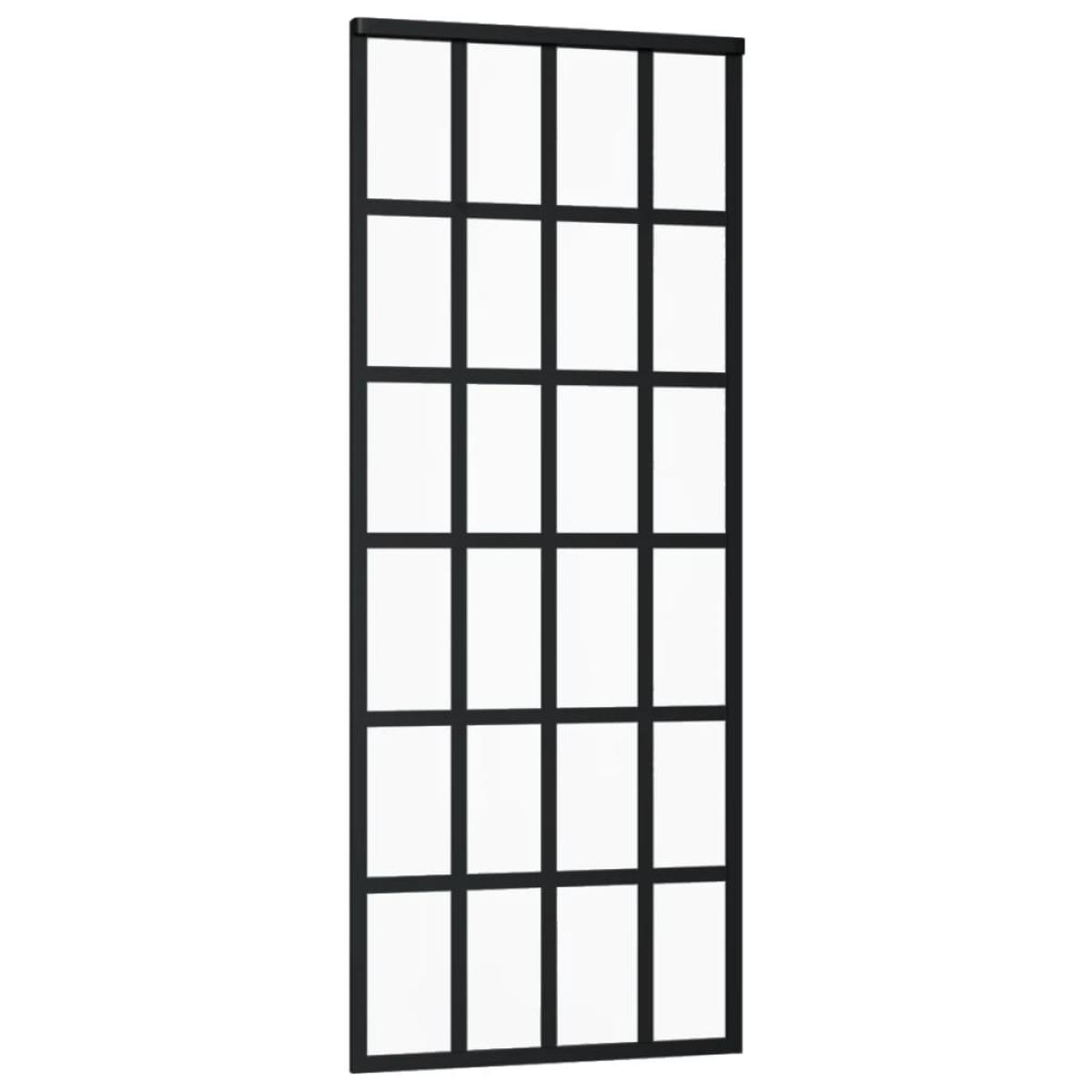 Puerta corredera con herrajes ESG vidrio y aluminio 76x205 cm