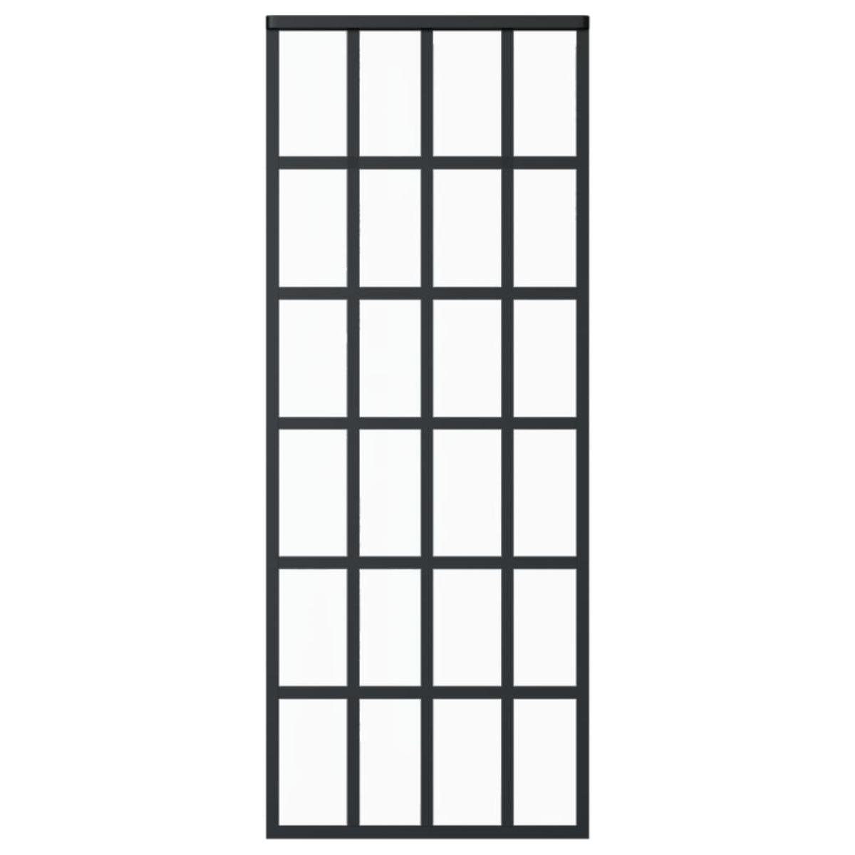 Puerta corredera con herrajes ESG vidrio y aluminio 76x205 cm