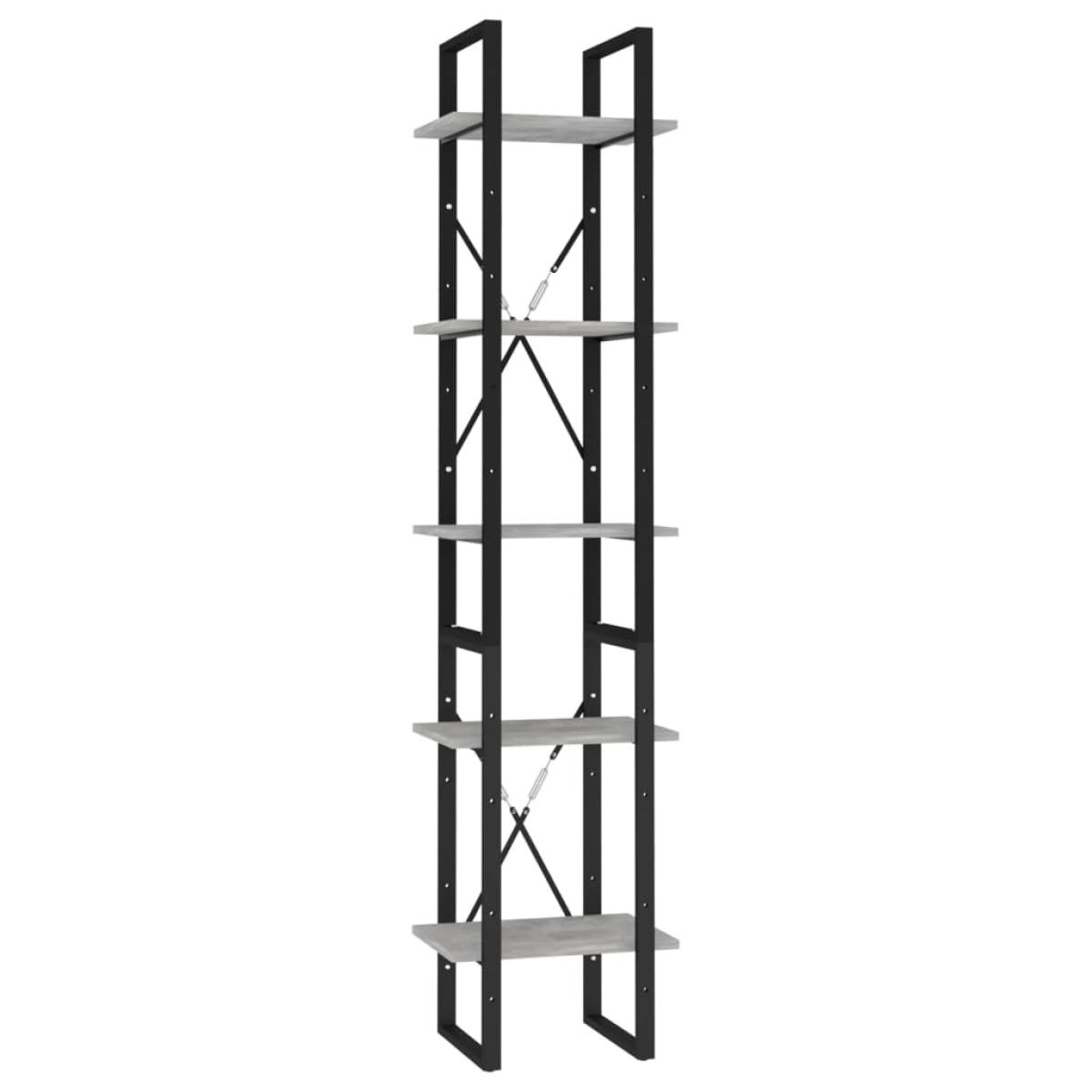 Estantería de 5 niveles madera contrachapada gris 40x30x175 cm