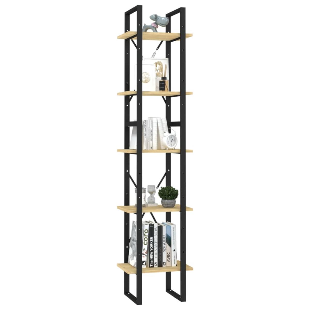 Estantería librería 5 niveles de madera de pino 40x30x175 cm