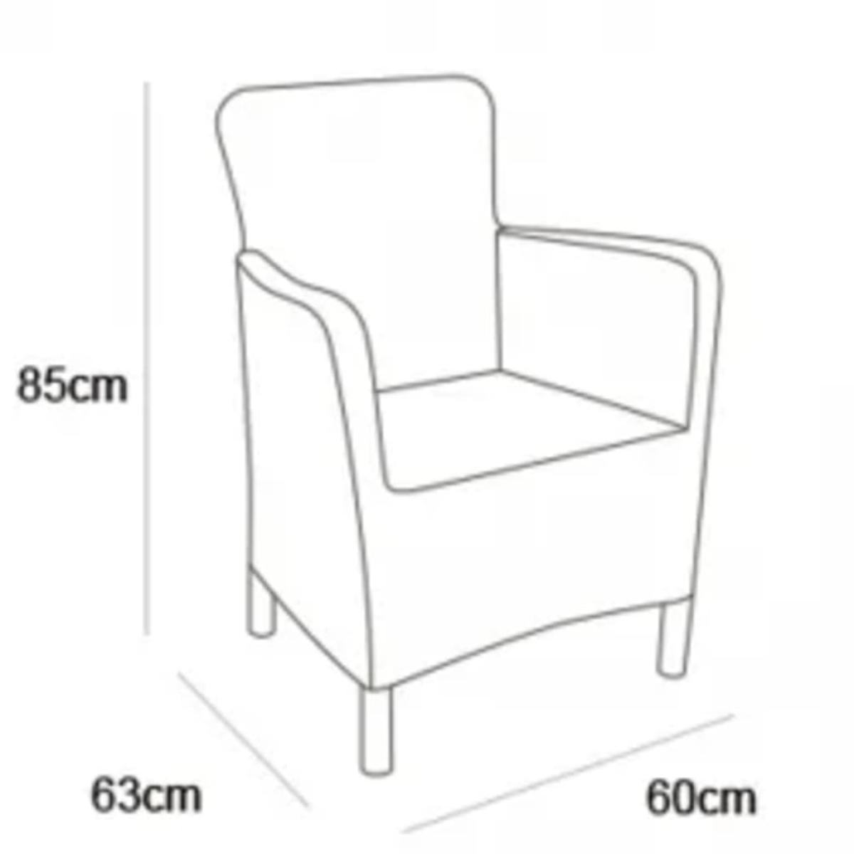 Allibert Silla de comedor de jardín 2 uds Trenton gris grafito