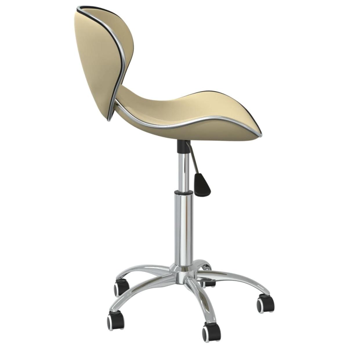 Sillas de comedor giratorias 4 uds cuero sintético color crema