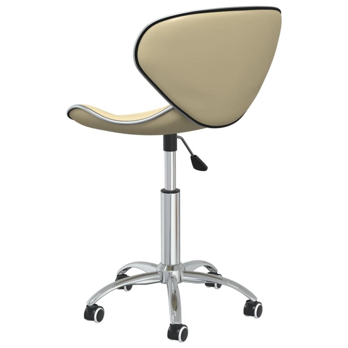 Sillas de comedor giratorias 4 uds cuero sintético color crema
