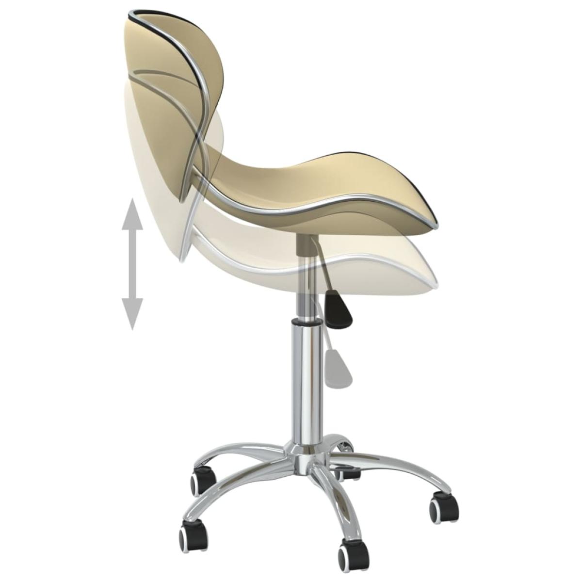 Sillas de comedor giratorias 4 uds cuero sintético color crema