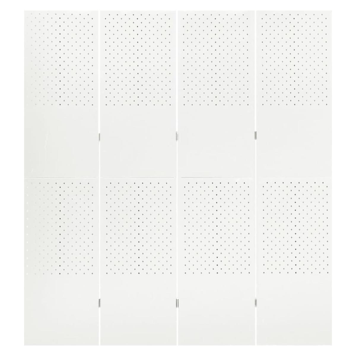 Biombos divisores de 4 paneles 2 uds blanco acero 160x180 cm