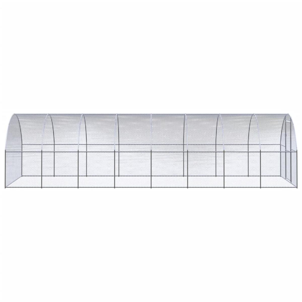 Gallinero de exterior de acero galvanizado 3x8x2 m