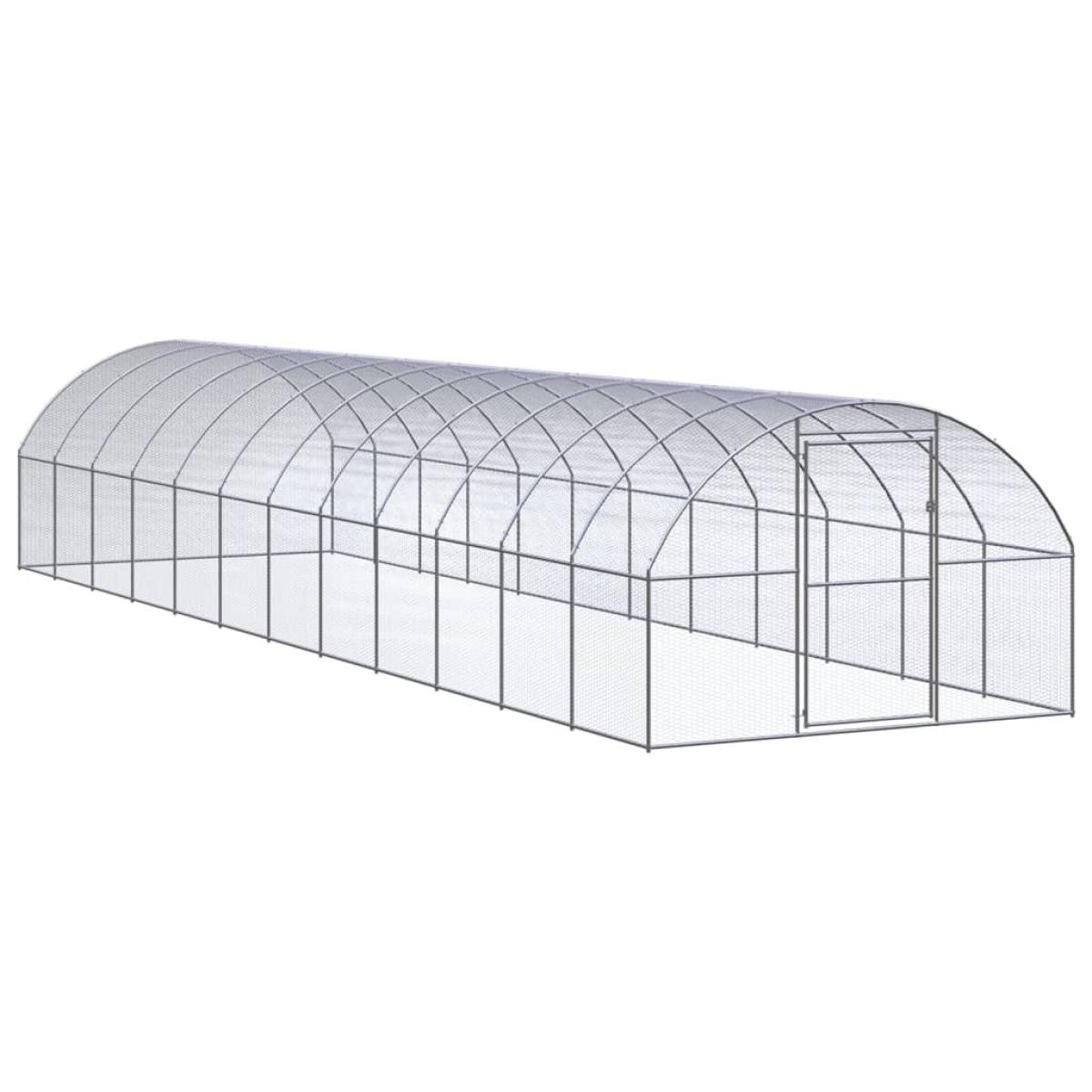 Gallinero de exterior de acero galvanizado 3x12x2 m