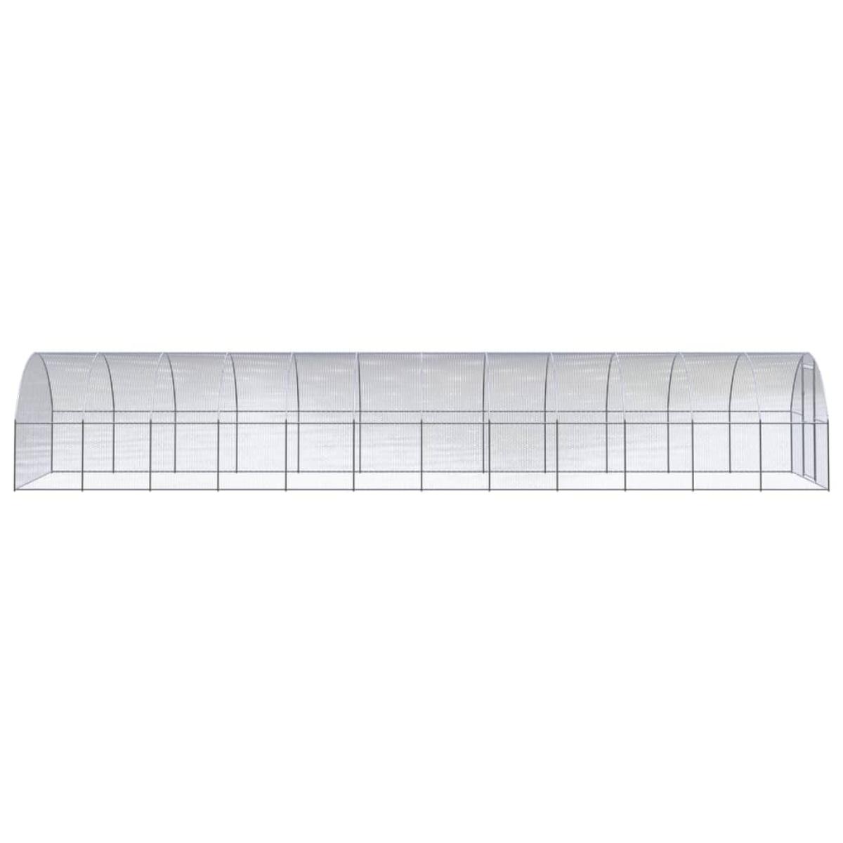 Gallinero de exterior de acero galvanizado 3x12x2 m