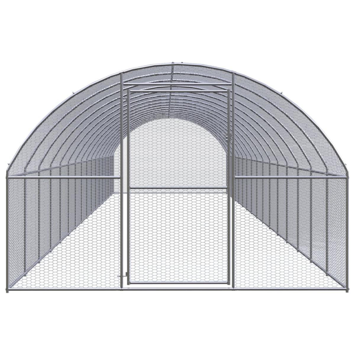 Gallinero de exterior de acero galvanizado 3x16x2 m