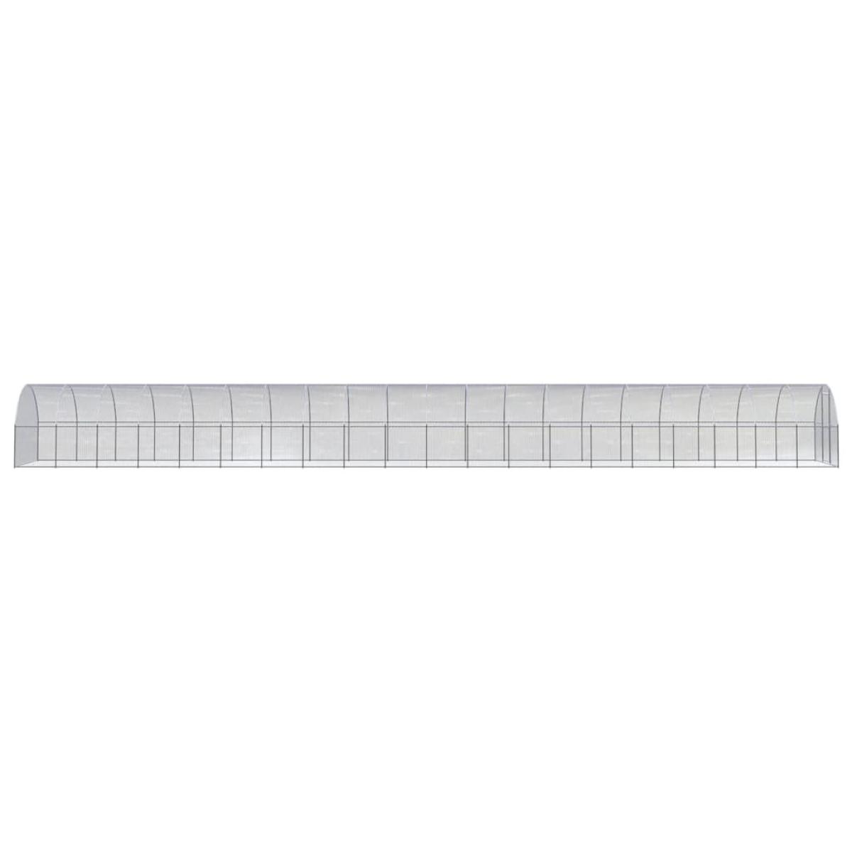 Gallinero de exterior de acero galvanizado 3x20x2 m