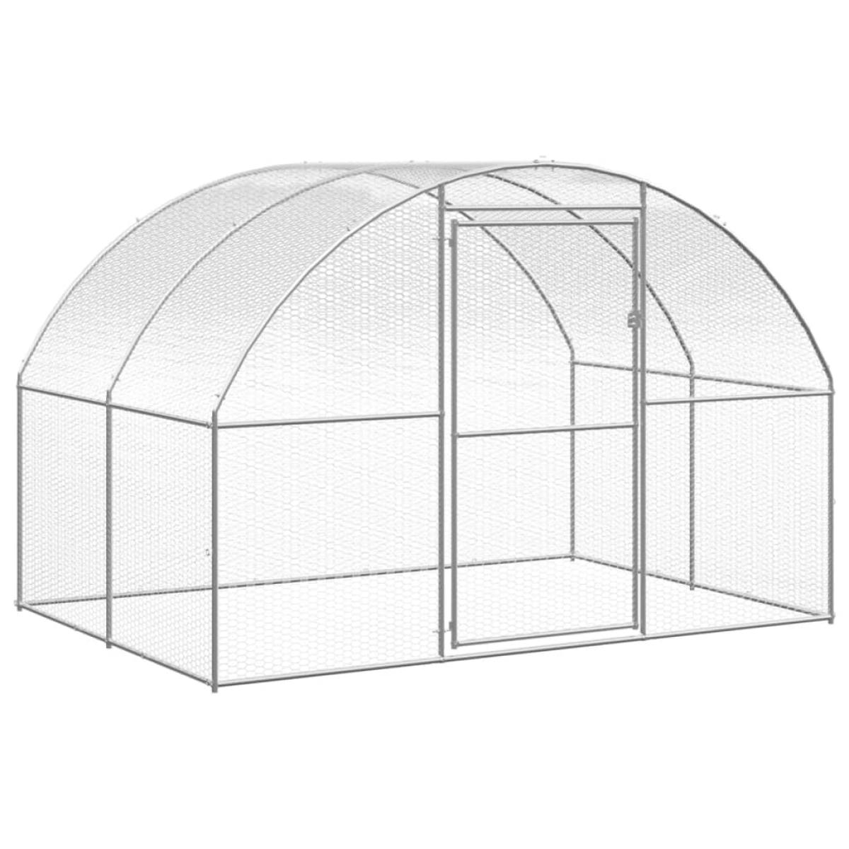 Gallinero de exterior de acero galvanizado 3x20x2 m