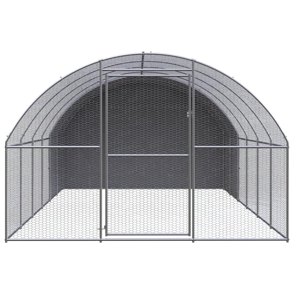 Gallinero de exterior de acero galvanizado 3x6x2 m