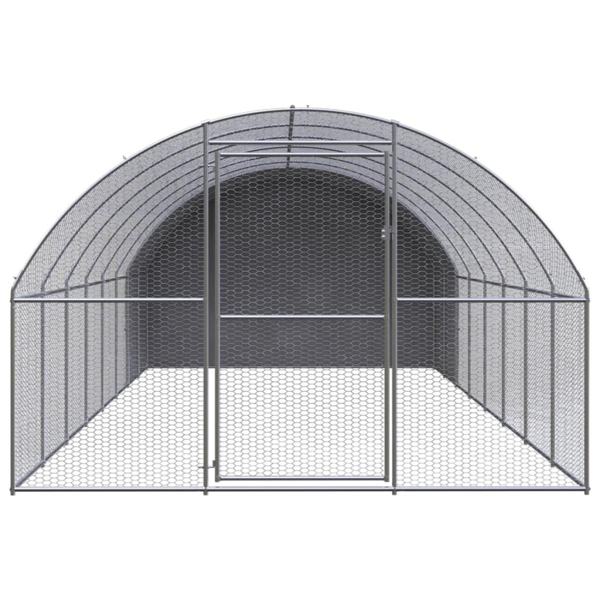 Gallinero de exterior de acero galvanizado 3x8x2 m