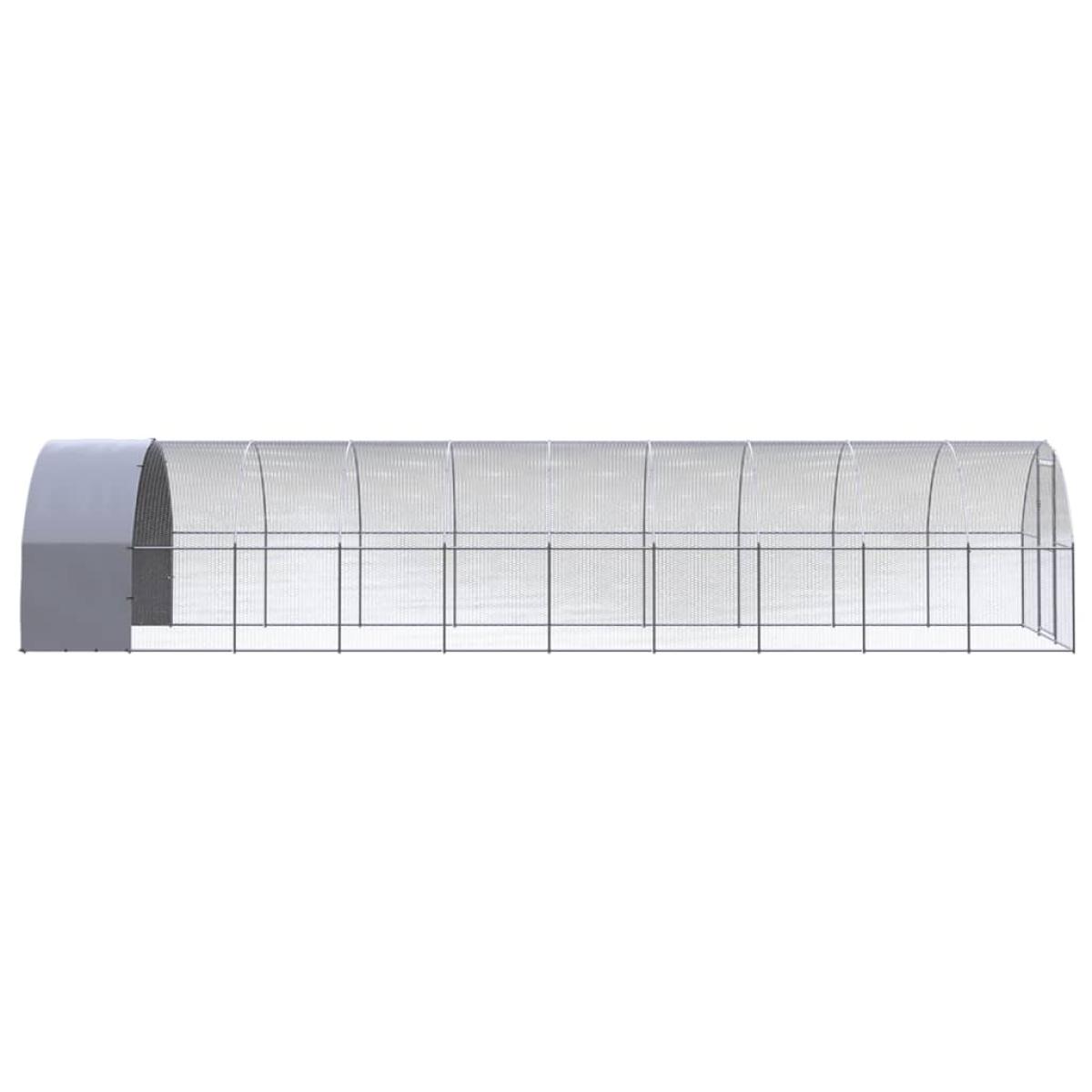 Gallinero de exterior de acero galvanizado 3x10x2 m