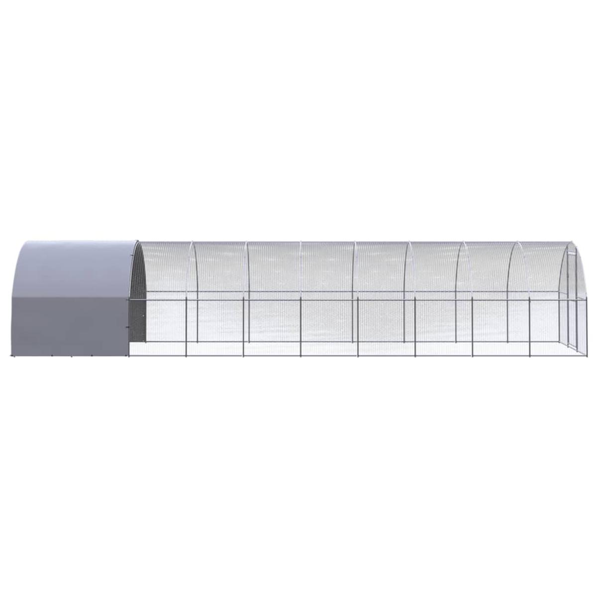 Gallinero de exterior de acero galvanizado 3x10x2 m