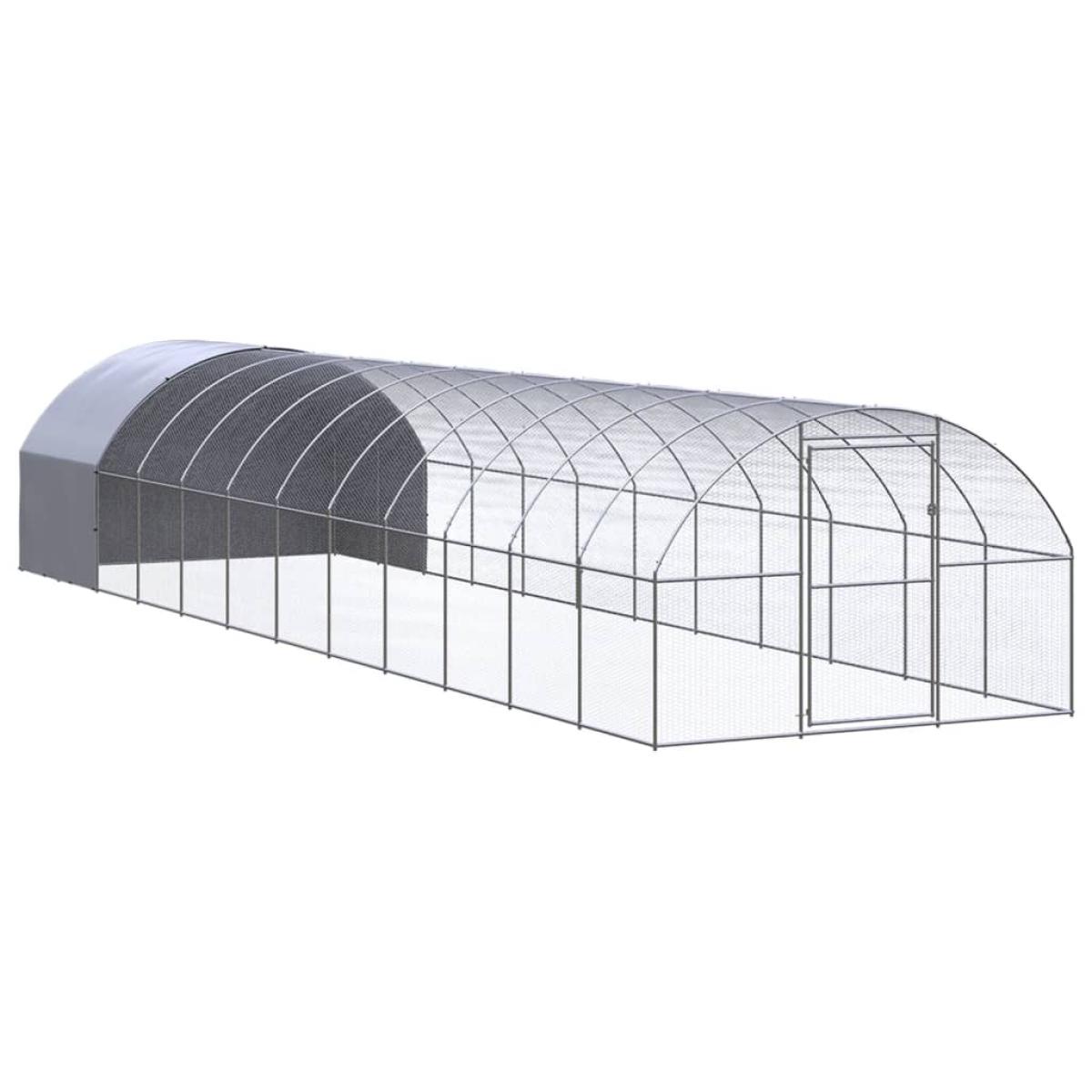 Gallinero de exterior de acero galvanizado 3x12x2 m