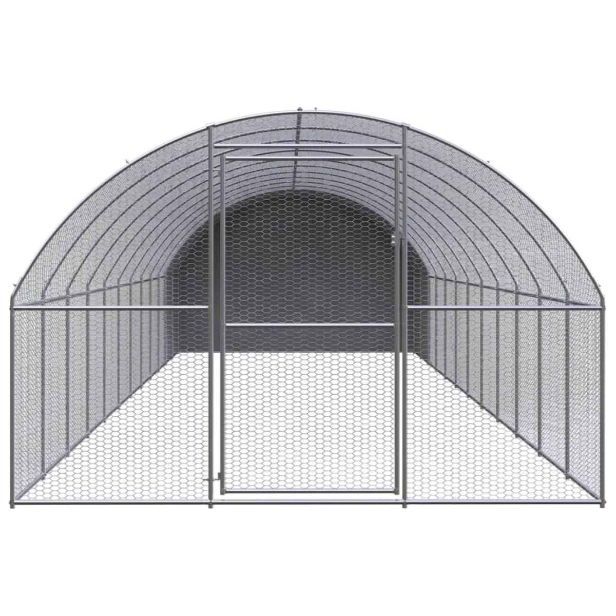 Gallinero de exterior de acero galvanizado 3x12x2 m