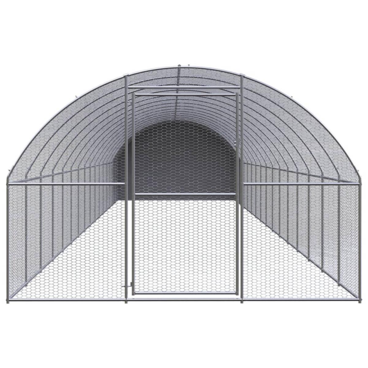 Gallinero de exterior de acero galvanizado 3x16x2 m