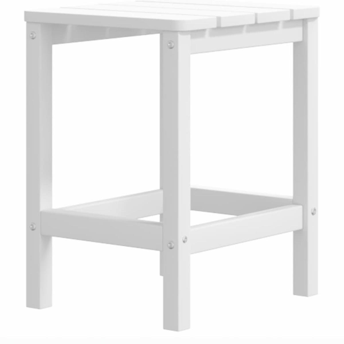 Sillas de jardín Adirondack con reposapiés y mesa HDPE blanco