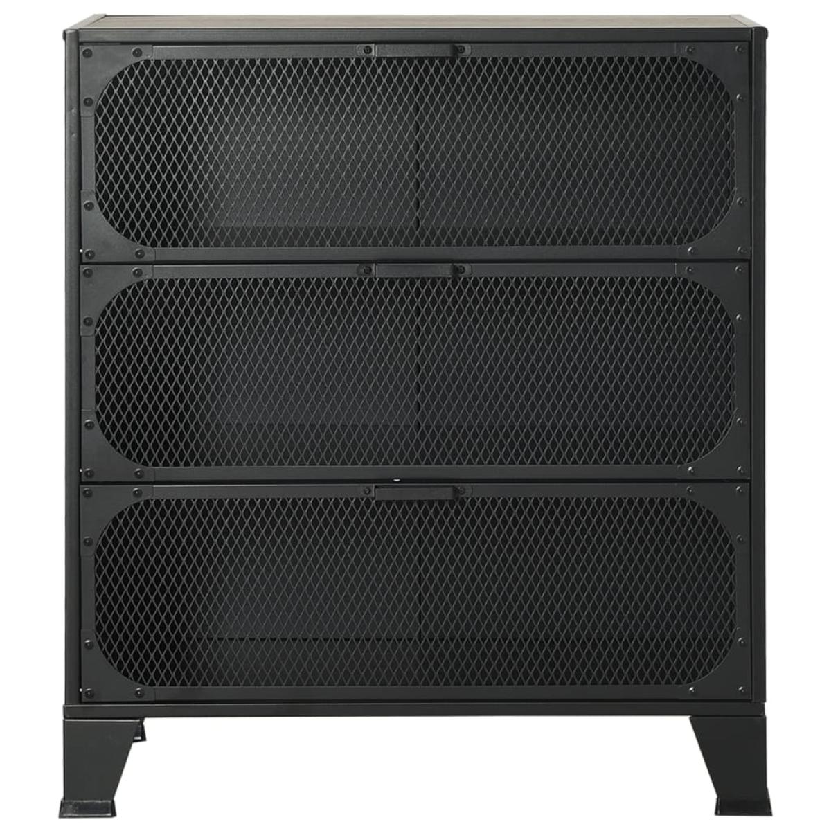 Armarios de almacenaje 2 uds metal y MDF gris