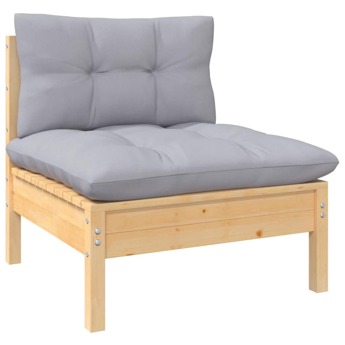 Juego de muebles de jardín 4 pzas y cojines madera maciza pino
