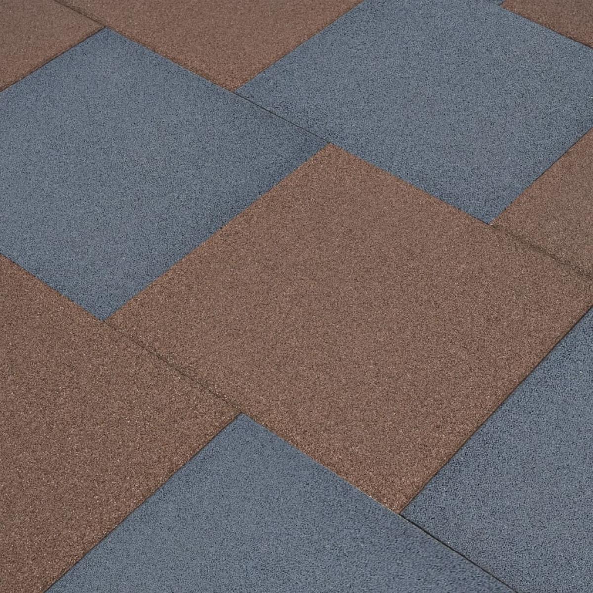 Losetas de goma protección de caídas 18 uds gris 50x50x3 cm